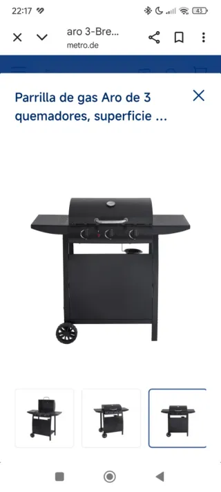 Barbecue a gas Aro 3 bruciatori