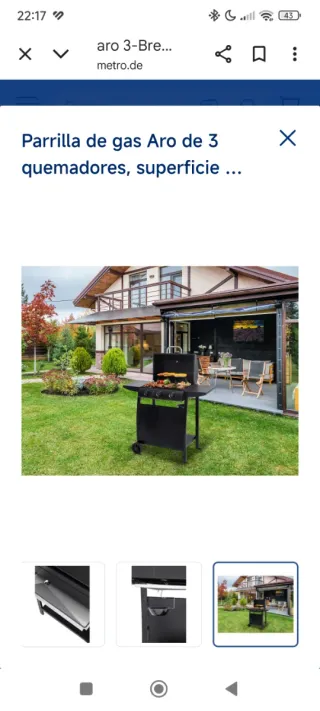 Barbecue a gas Aro 3 bruciatori