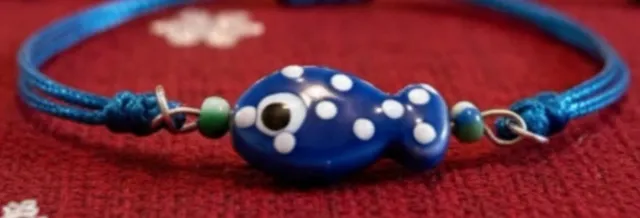 Pulsera cerámica pez azul y blanco
