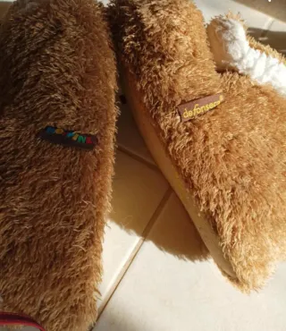 Pantofole cane marroni taglia unica