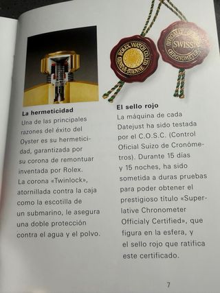 Libreto Rolex Datejust