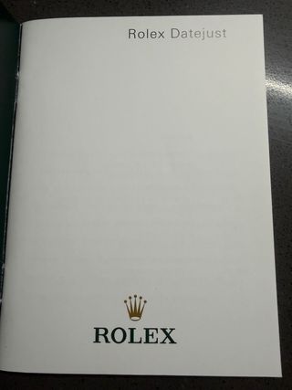 Libreto Rolex Datejust