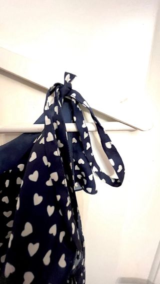 Mono largo Kling azul estampado corazones talla XS