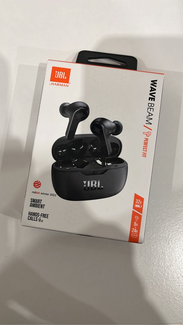Fones de ouvido JBL Wave Beam Pretos
