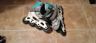 Patines en línea ajustables.
