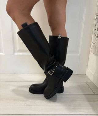 Stivali neri donna zip fibbia tg 37 nuovo