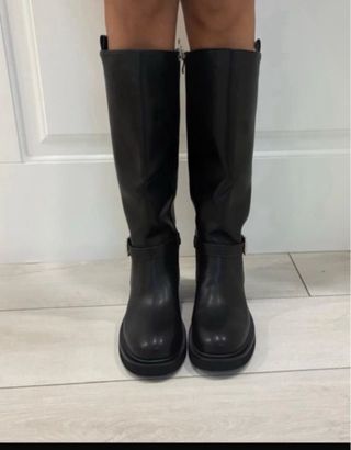 Stivali neri donna zip fibbia tg 37 nuovo