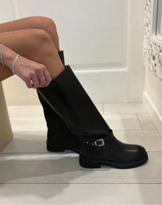 Stivali neri donna zip fibbia tg 37 nuovo