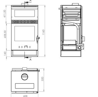 Estufa leña con horno TAKASHI  MAD2027