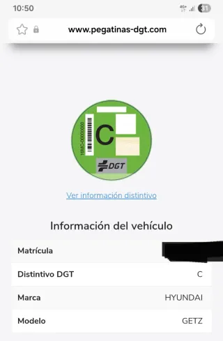 Hyundai Getz 2006 etiqueta C