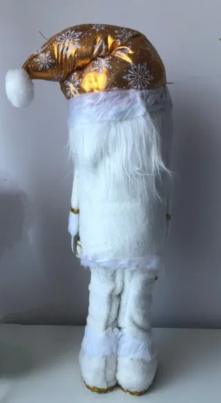 Papá Noel artesanal dorado y blanco