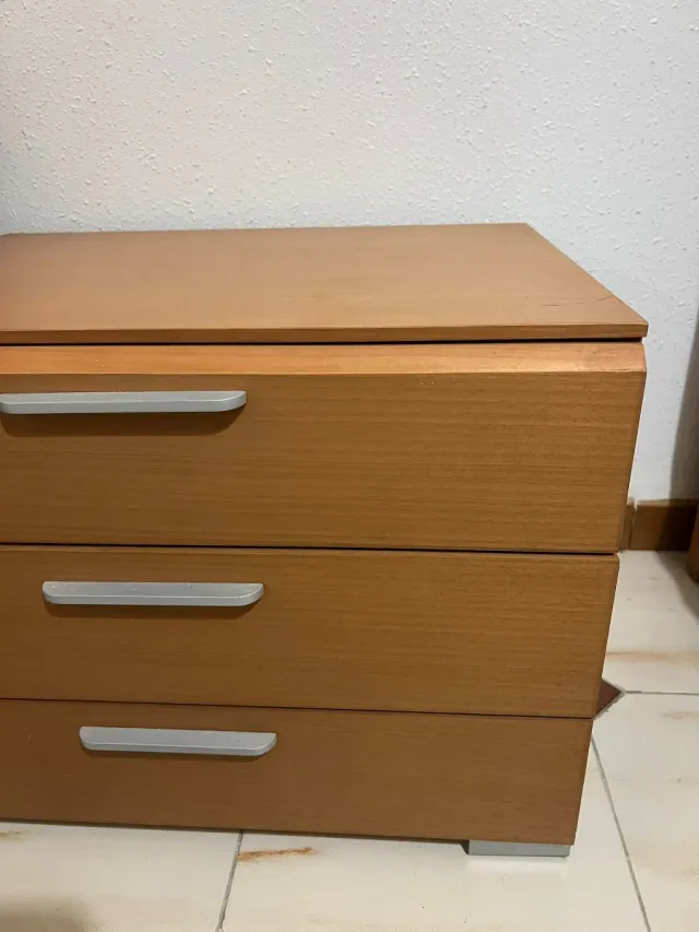 Mesita de noche madera y metal