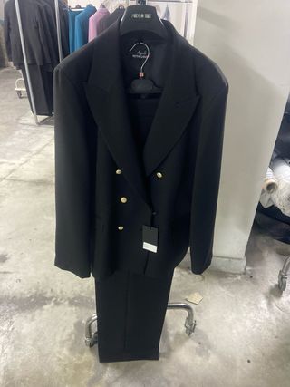 Tailleur Made in Italy Nero con pantalone palazzo