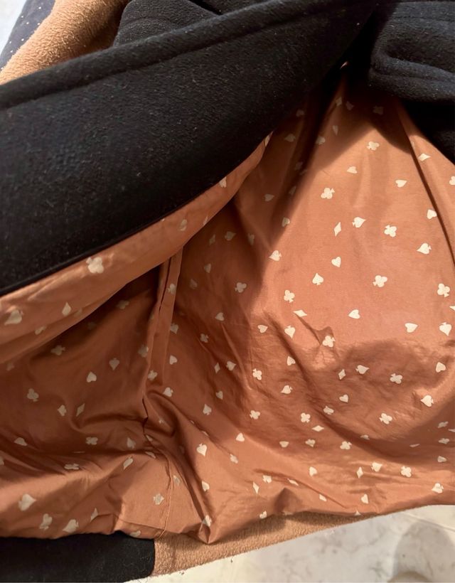 Abrigo Nice Things Negro y Marrón Talla M