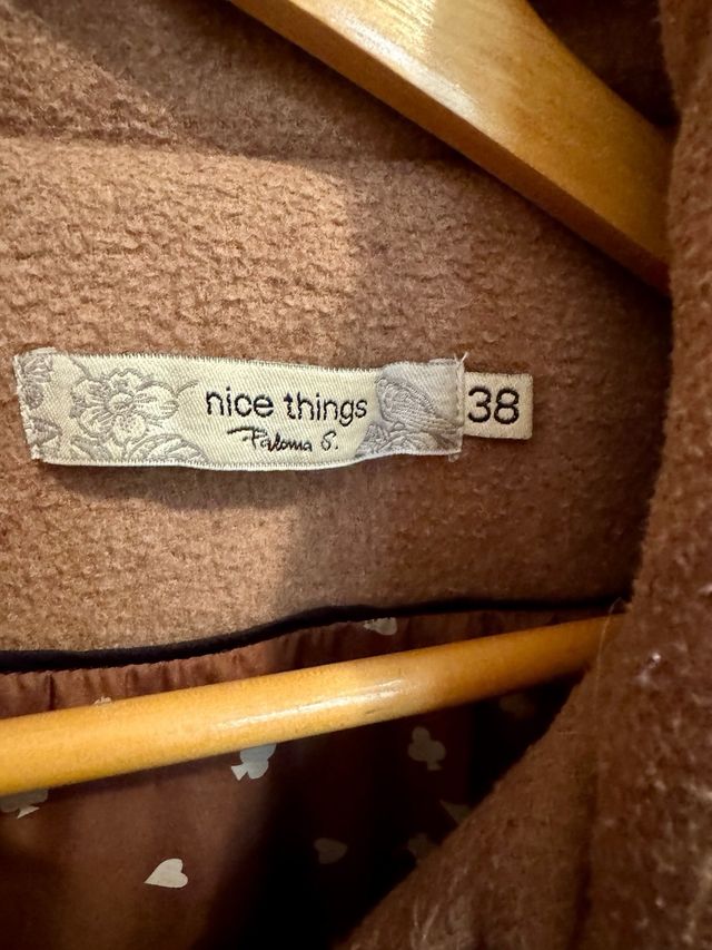 Abrigo Nice Things Negro y Marrón Talla M