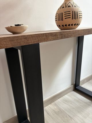 Mueble consola entrada madera y metal