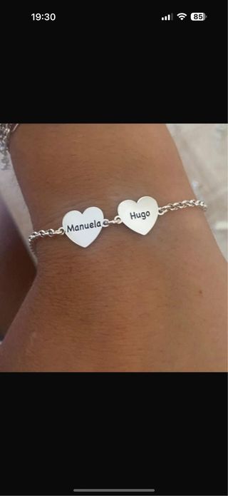 Pulsera Corazón Plata Personalizada