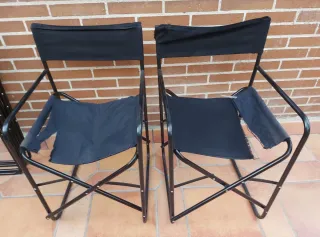 2 Sillas director plegables negras + REGALO