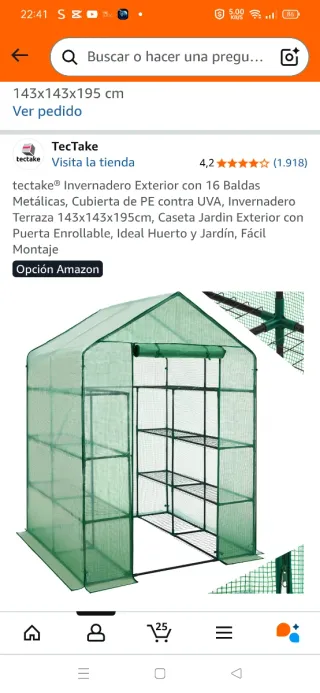 Invernadero Tectake Garden 143x143x195 cm