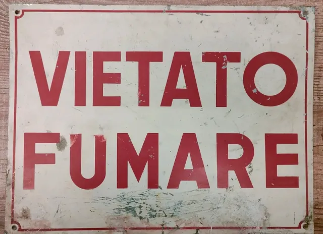 Targa Vietato Fumare Anni 60/70