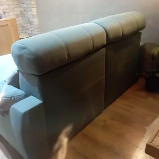 Sofá 3 plazas extensible verde