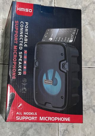 Altavoz Bluetooth KIMISO 20cm Negro/Rojo