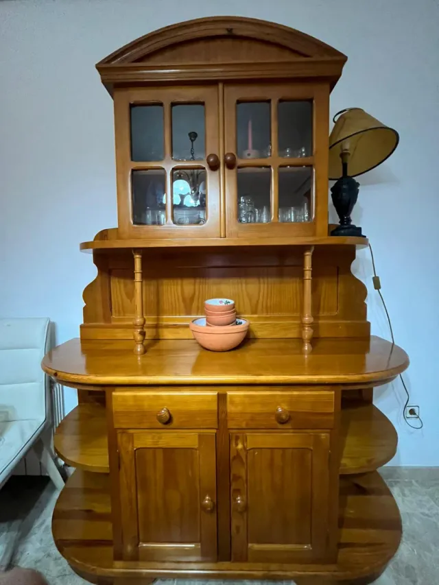 Mueble Buffet Provenzal Madera Cristal