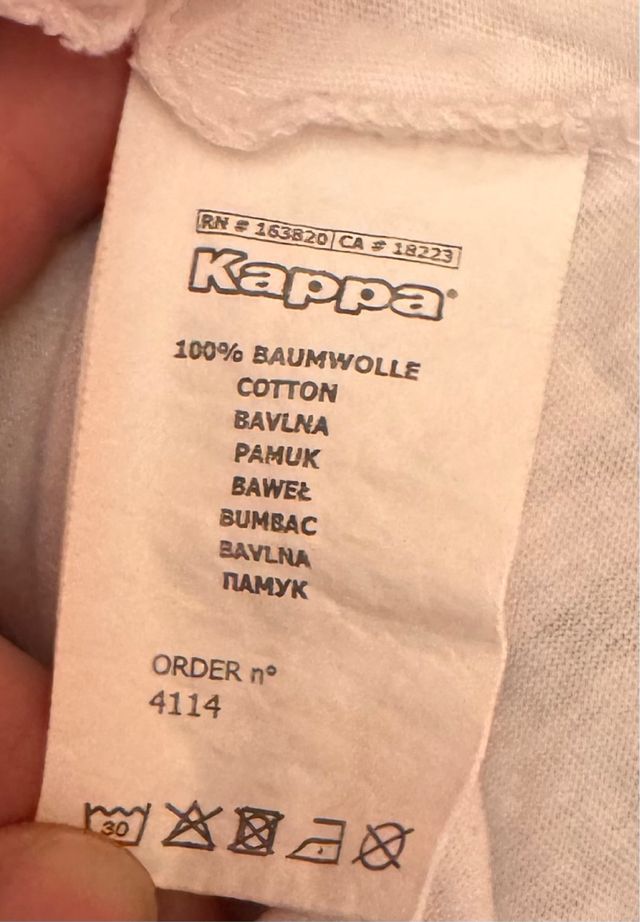 Maglietta bianca Kappa 100% cotone