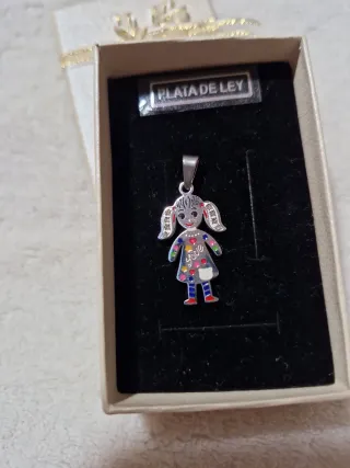 Colgante Plata Niña Multicolor