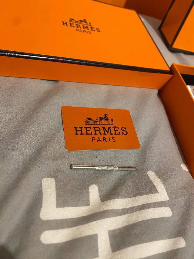 Cinturón Hermès Negro 120cm Hebilla H Oro/Plata