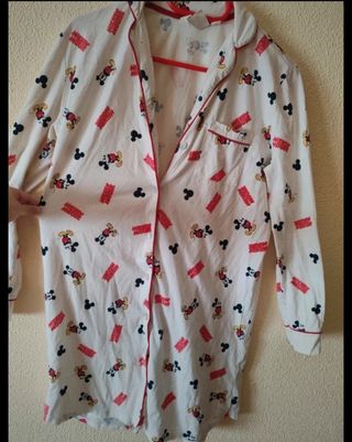Camisón blanco estampado Mickey Mouse