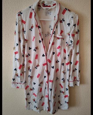 Camisón blanco estampado Mickey Mouse
