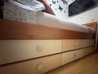 Cama individual 90cm con almacenaje