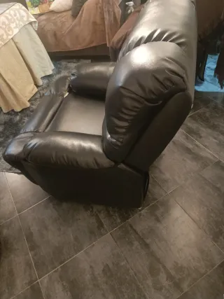 Sillón relax polipiel negro