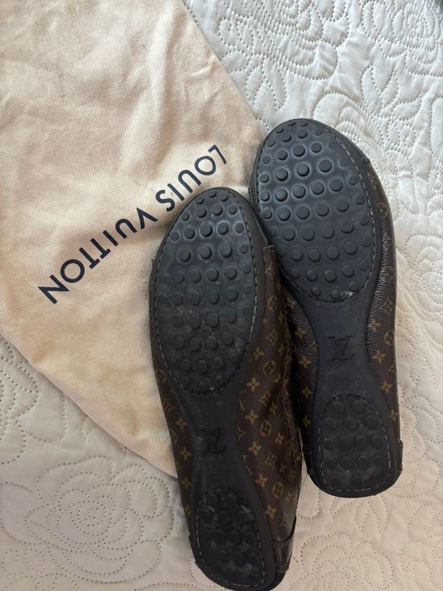 Manoletinas Louis Vuitton Marrón y Dorado