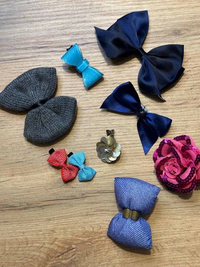 Set 9 Pinze per capelli fiocco e fiore