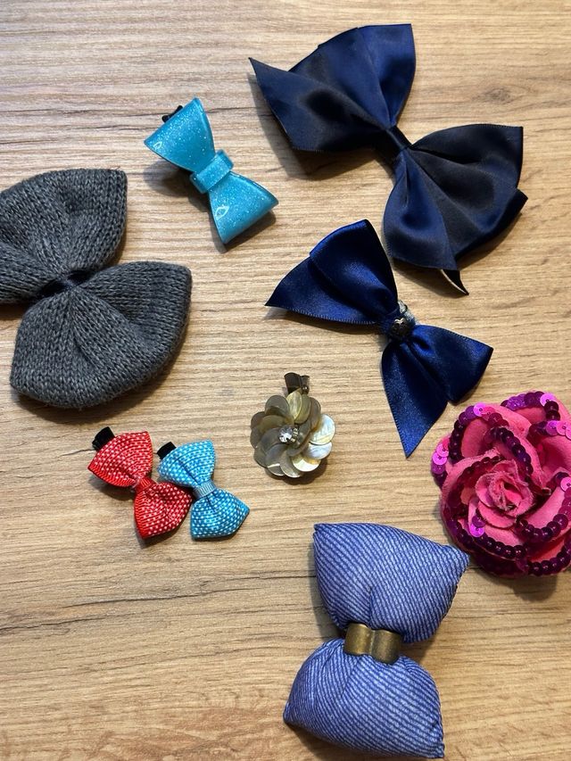 Set 9 Pinze per capelli fiocco e fiore