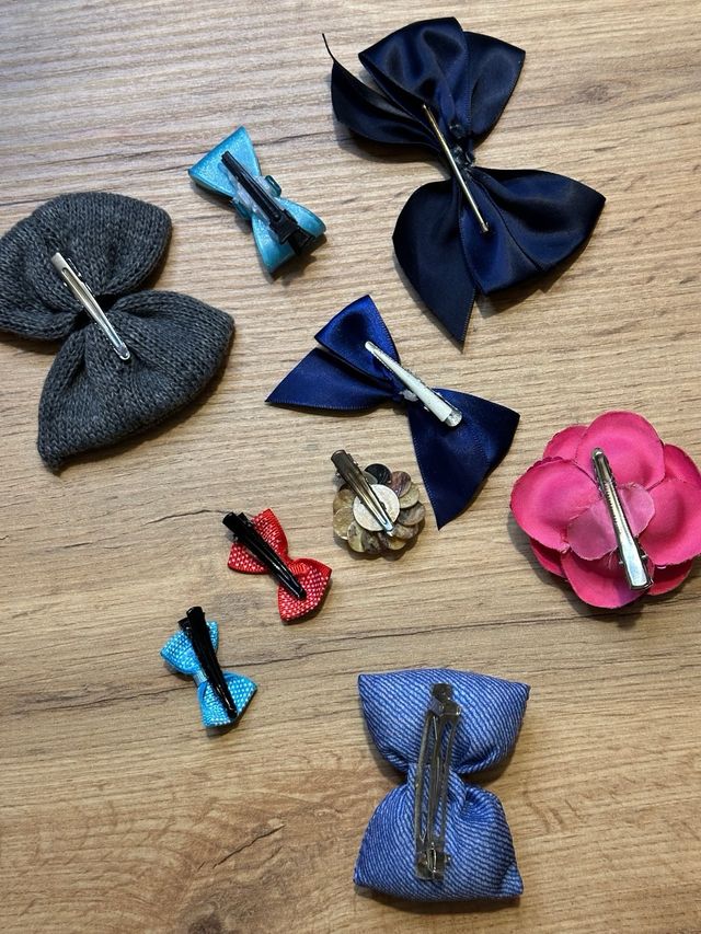 Set 9 Pinze per capelli fiocco e fiore