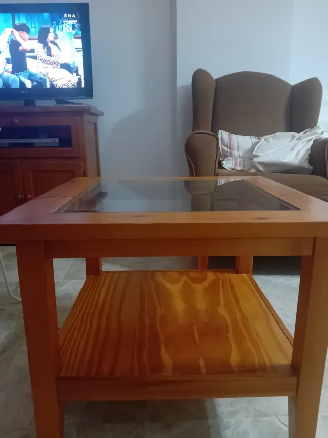 Mesa de centro madera y cristal