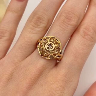 Anillo de oro 18kt diamantes