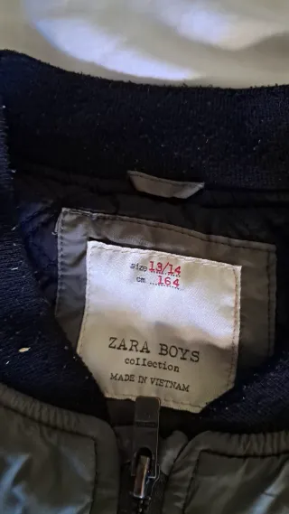 Cazadora Zara Aviación Verde Talla S