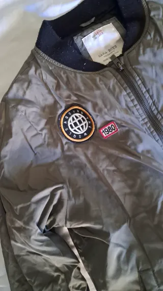 Cazadora Zara Aviación Verde Talla S