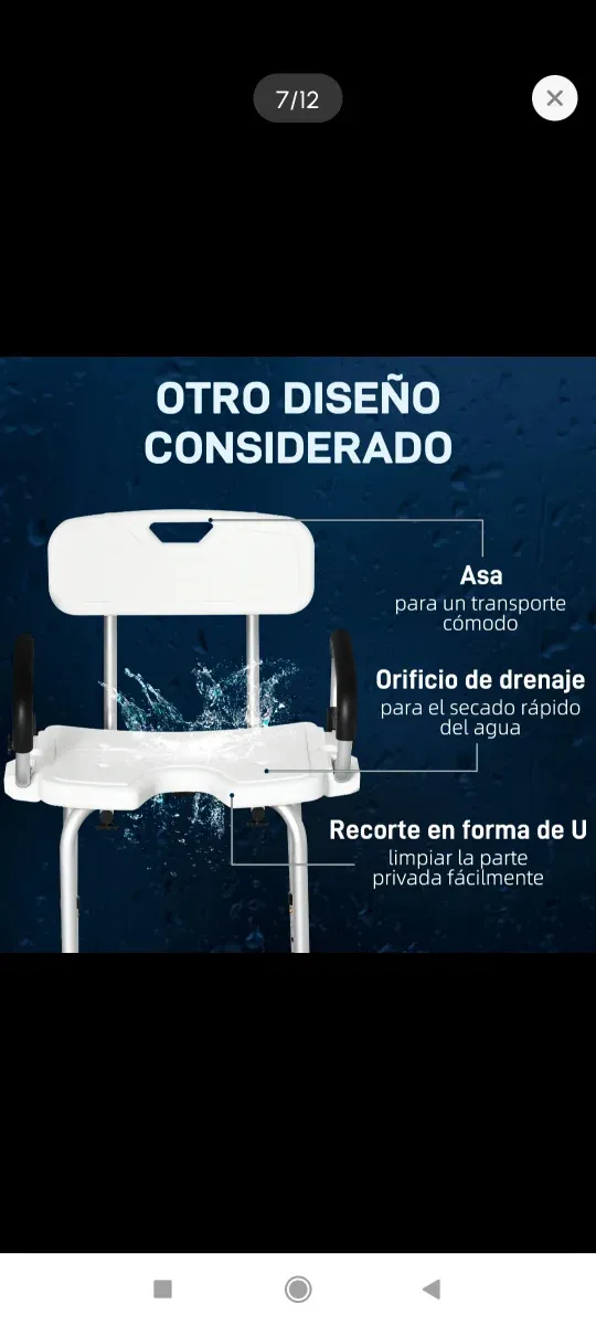 Silla Ducha Taburete Baño Asiento Antideslizante