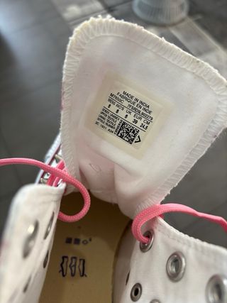 Converse personalizzate borchie fiori rosa 39