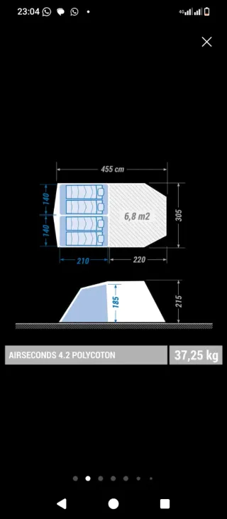 Tienda de campaña hinchable de polialgodón