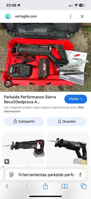 Sierra Recíproca Parkside Performance Batería
