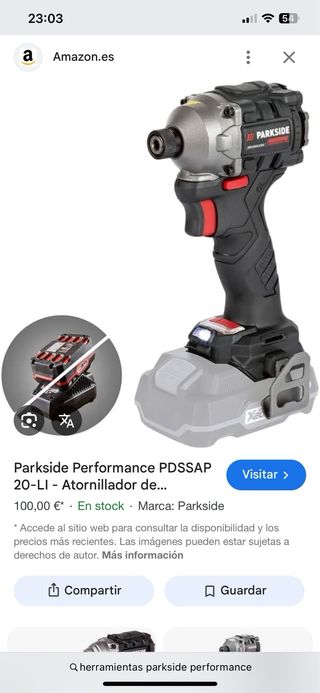 Sierra Recíproca Parkside Performance Batería