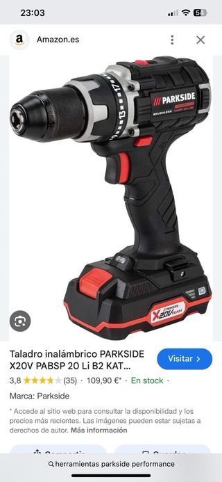 Sierra Recíproca Parkside Performance Batería