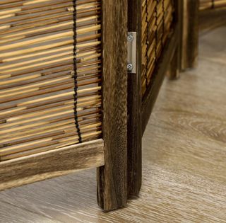 Separador de ambientes de caña y madera 4 paneles