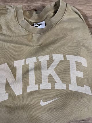 Sudadera Nike Beige Logo Retro Talla XS
